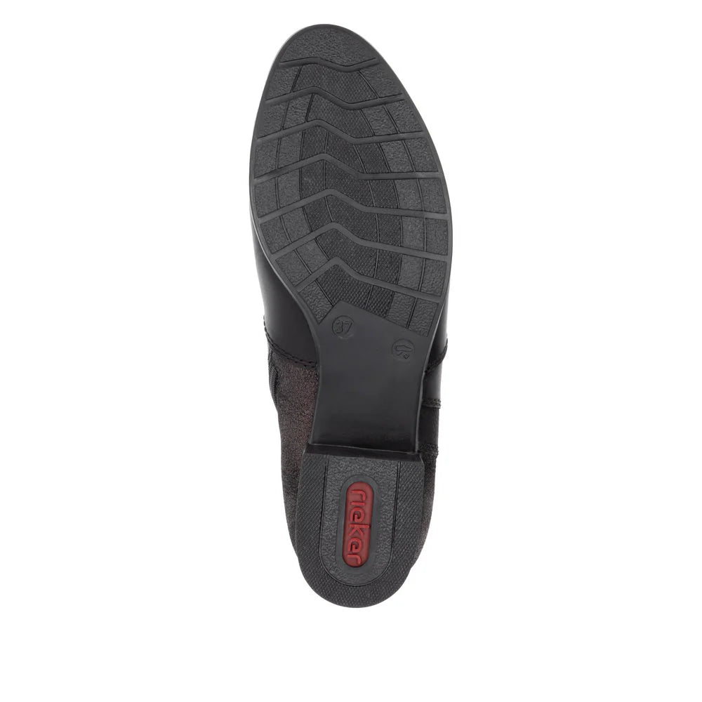 Rieker Women's Comfortable Casual Shoes 78658 - Black Slip-On Loafers for Work, Office & Everyday Wear