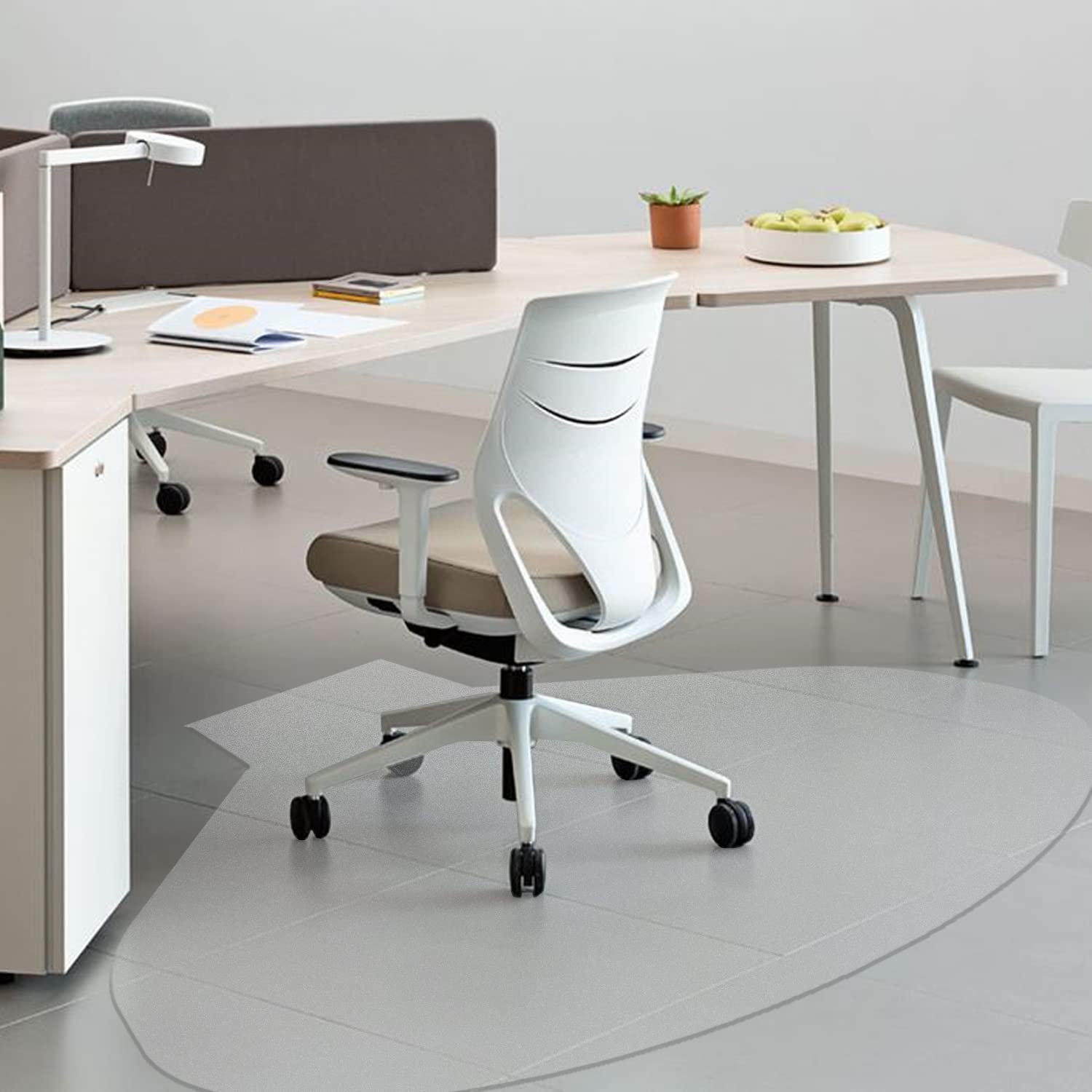 45×59 Inch L & U Shaped Office Chair Mat for Hardwood & Tile Floors - Non-Slip EVA Desk Chair Mat for Large Desks & Computer Tables | Odorless, Easy to Clean, Anti-Curl | Perfect for Home Office, Gaming Setup & Workspace Protection