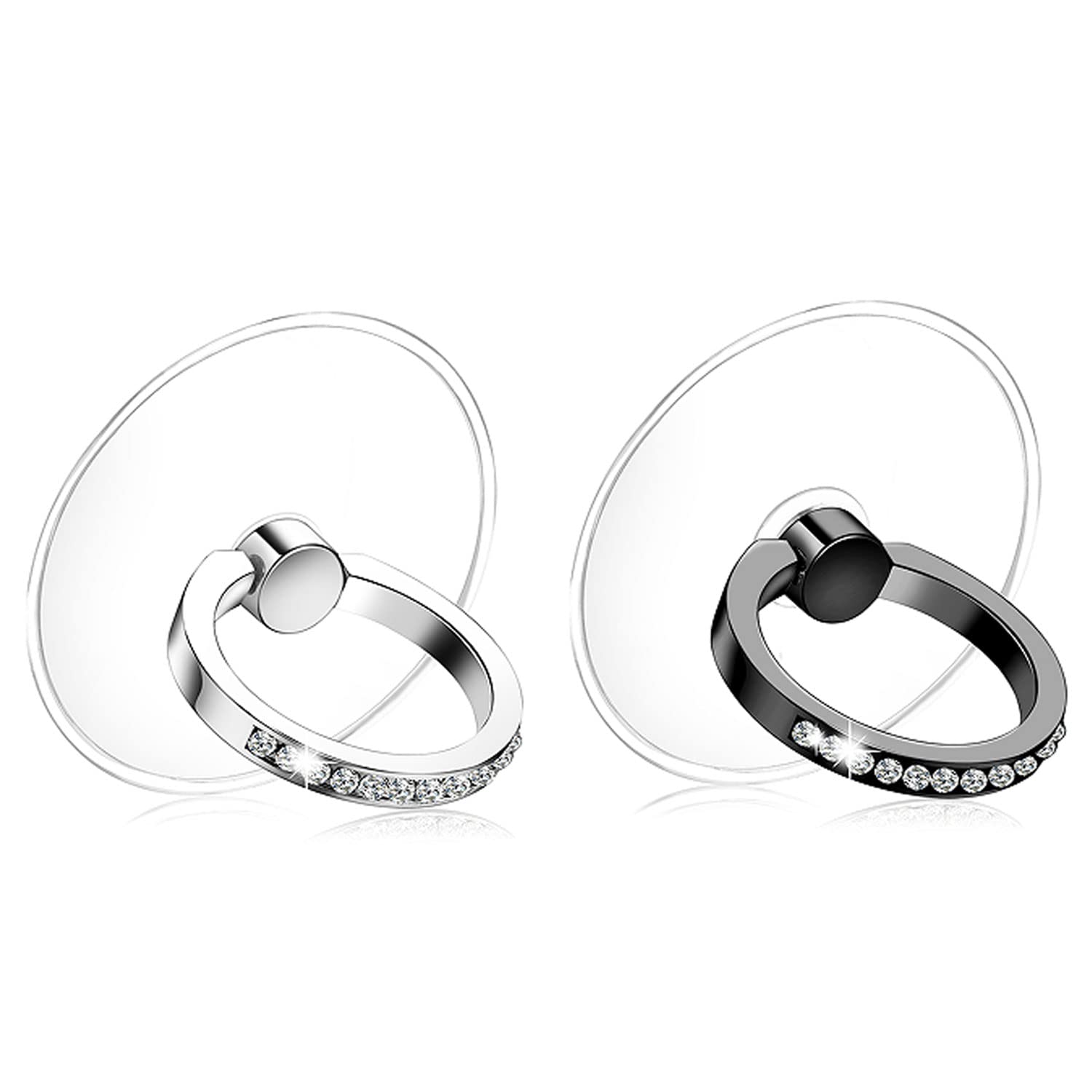 2-Pack Glitter Diamond Phone Ring Holder - 360° Rotatable Kickstand for All Phones - Perfect for Hands-Free Viewing & Selfies