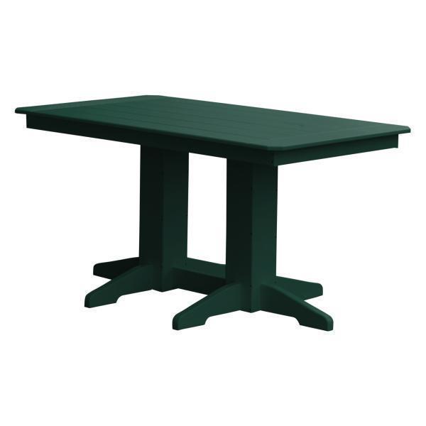 Eco-Friendly Recycled Plastic Rectangular Dining Table - Sustainable Outdoor/Indoor Furniture for Patio, Garden & Small Space Dining