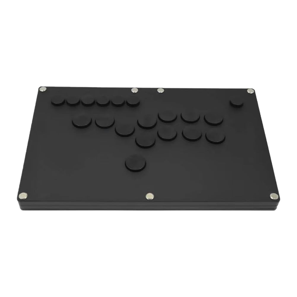 Qwertfeet Thin Finger Arcade Joystick Controller - Programmable Full Button Fight Stick for Classic & Modern Arcade Games - Perfect for Home Gaming & Competitive Play