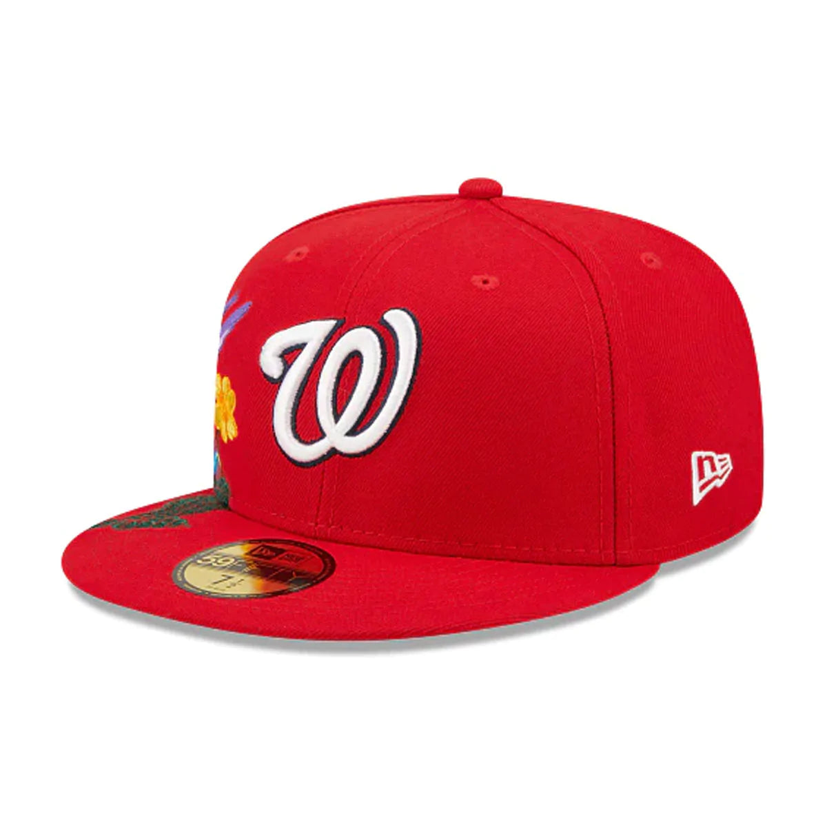 Washington Nationals Blooming Red 59FIFTY Fitted Baseball Cap for Men - Official MLB Hat for Games, Sports & Casual Wear