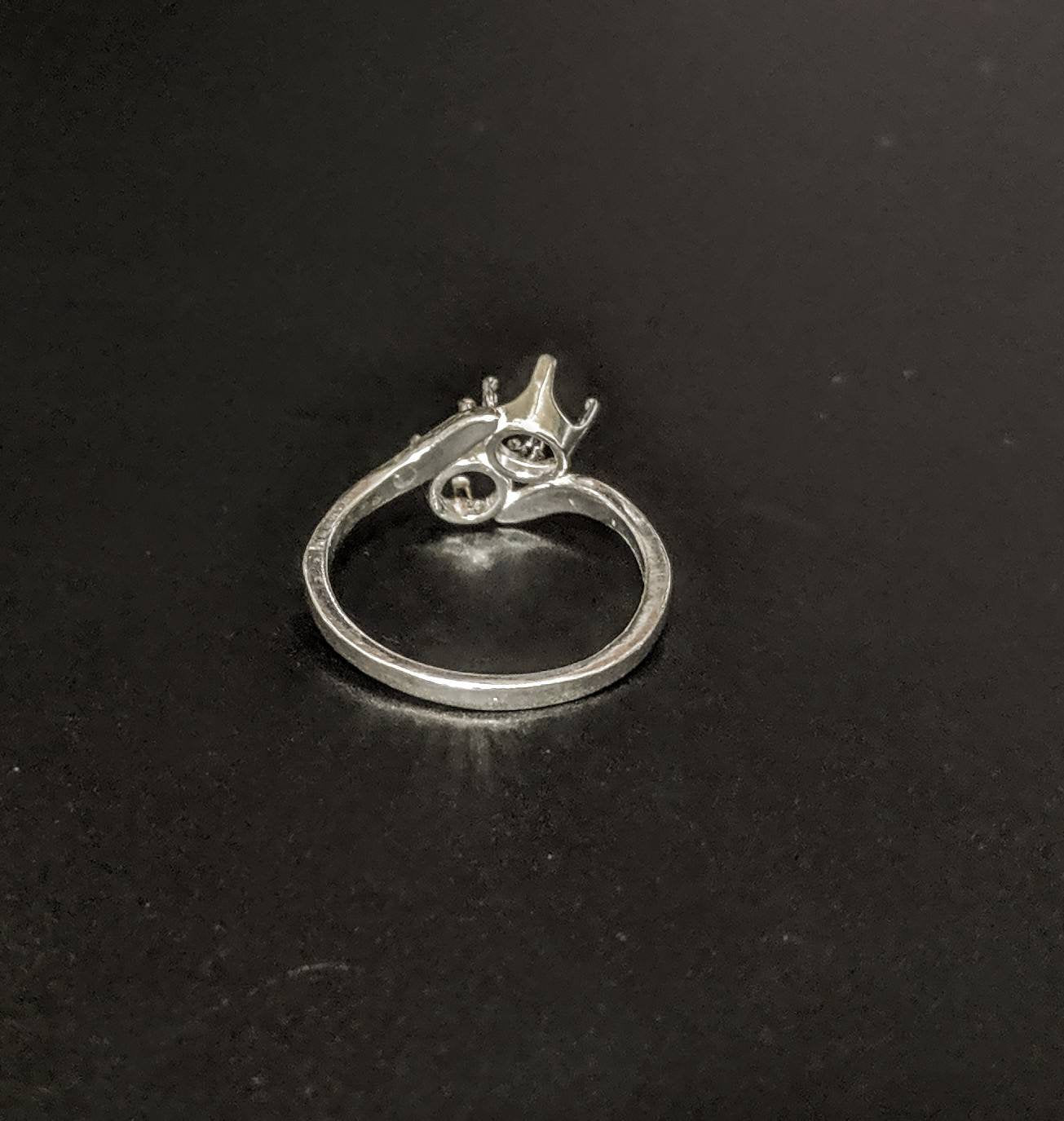 Solid Sterling Silver or 14kt Gold 4-6mm Round Two Stone Pre-Notched Blank Ring Shank Setting - Size 6-8 (163-283/143-283) - Perfect for Jewelry Making, Engagement Rings & Wedding Bands