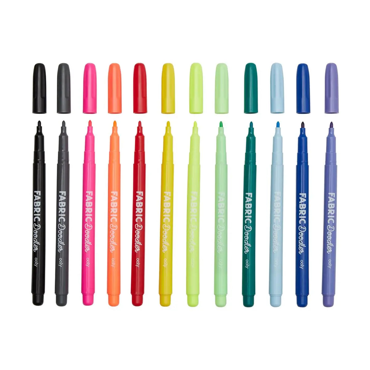 12-Piece Fabric Doodlers Markers Set - Washable & Non-Toxic Fabric Markers for DIY Crafts, Kids Art Projects, and Clothing Customization - Perfect for T-Shirt Design, Home Decor, and Creative Gifts