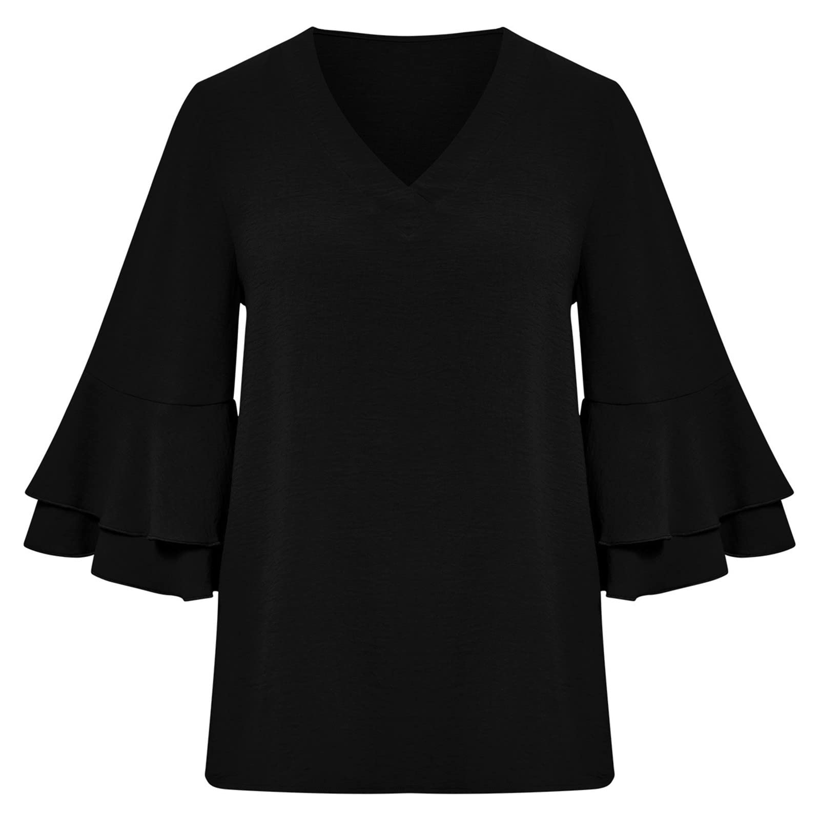 Women's V-Neck Tunic T-Shirt - Summer Casual Half Sleeve Blouse & Sporty Vest Set (Black, Large) | Breathable Cotton Top for Outdoor Activities, Workout & Everyday Wear
