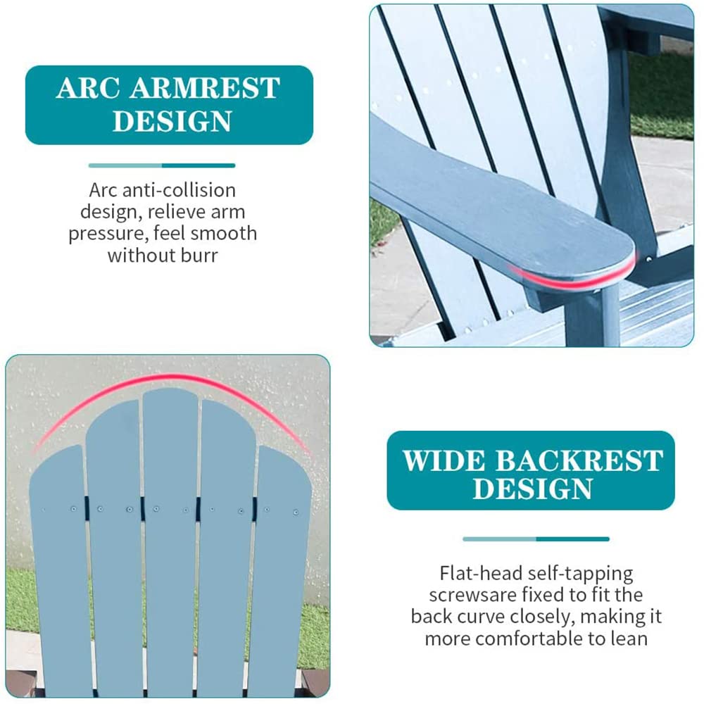Premium Folding Wooden Adirondack Chair - Outdoor Patio Lounge Chair with Comfortable Backrest, Weather-Resistant Turquoise Finish - Perfect for Backyard, Garden, Poolside & Fire Pit Seating