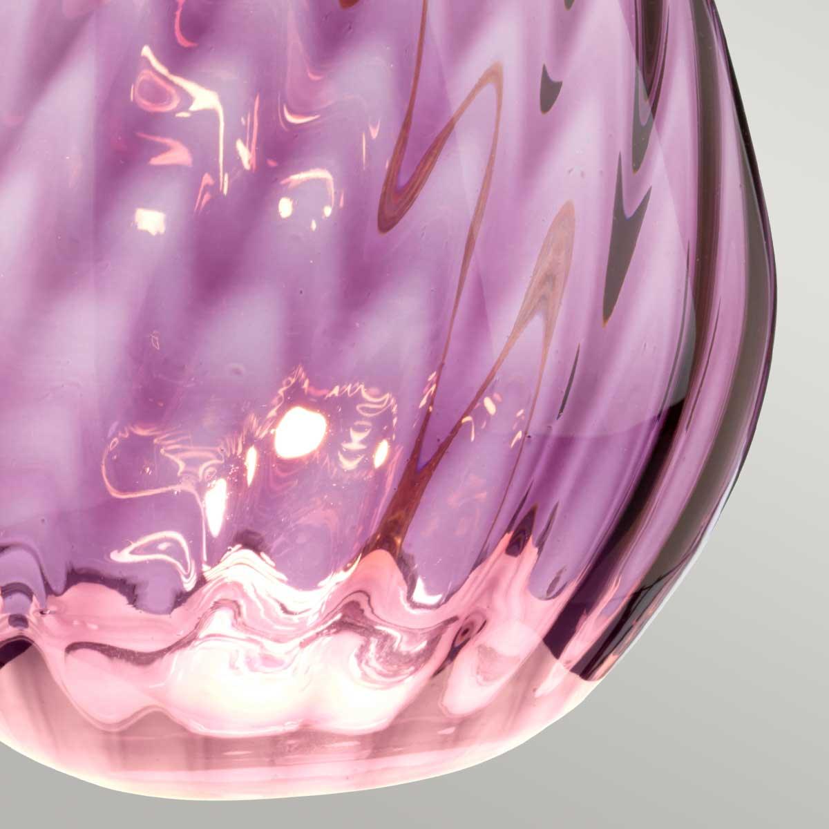 Elstead Lighting Lena 2-Light Small Plum Glass Table Lamp - Perfect for Bedroom Nightstand, Living Room End Table & Office Desk Decor
