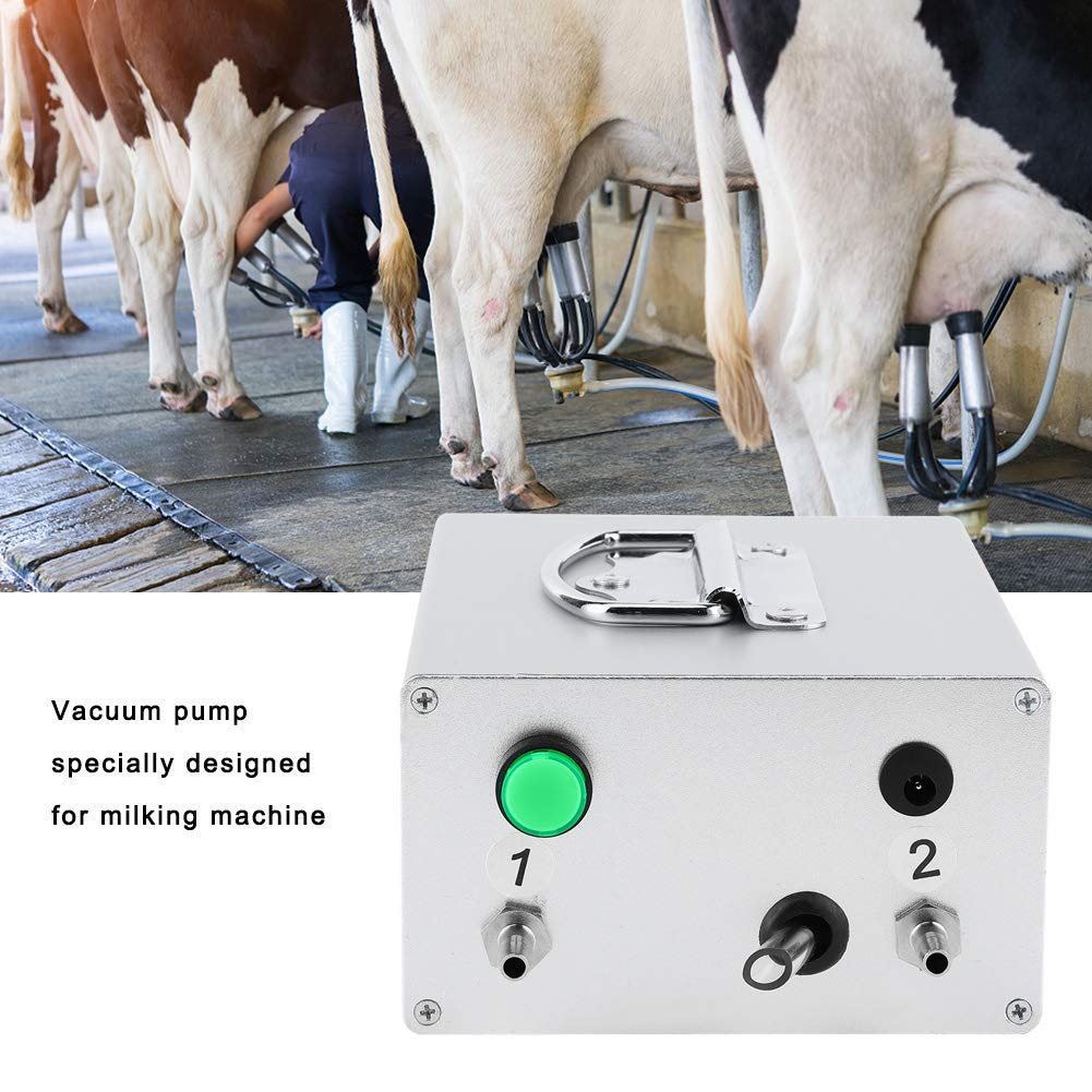 **Aluminum Alloy Electric Milking Machine with Fast Heat Dissipation - Pulsation Vacuum Pump for Goats, Sheep, Cows & Horses (US Plug) - Ideal for Dairy Farms & Livestock Care**