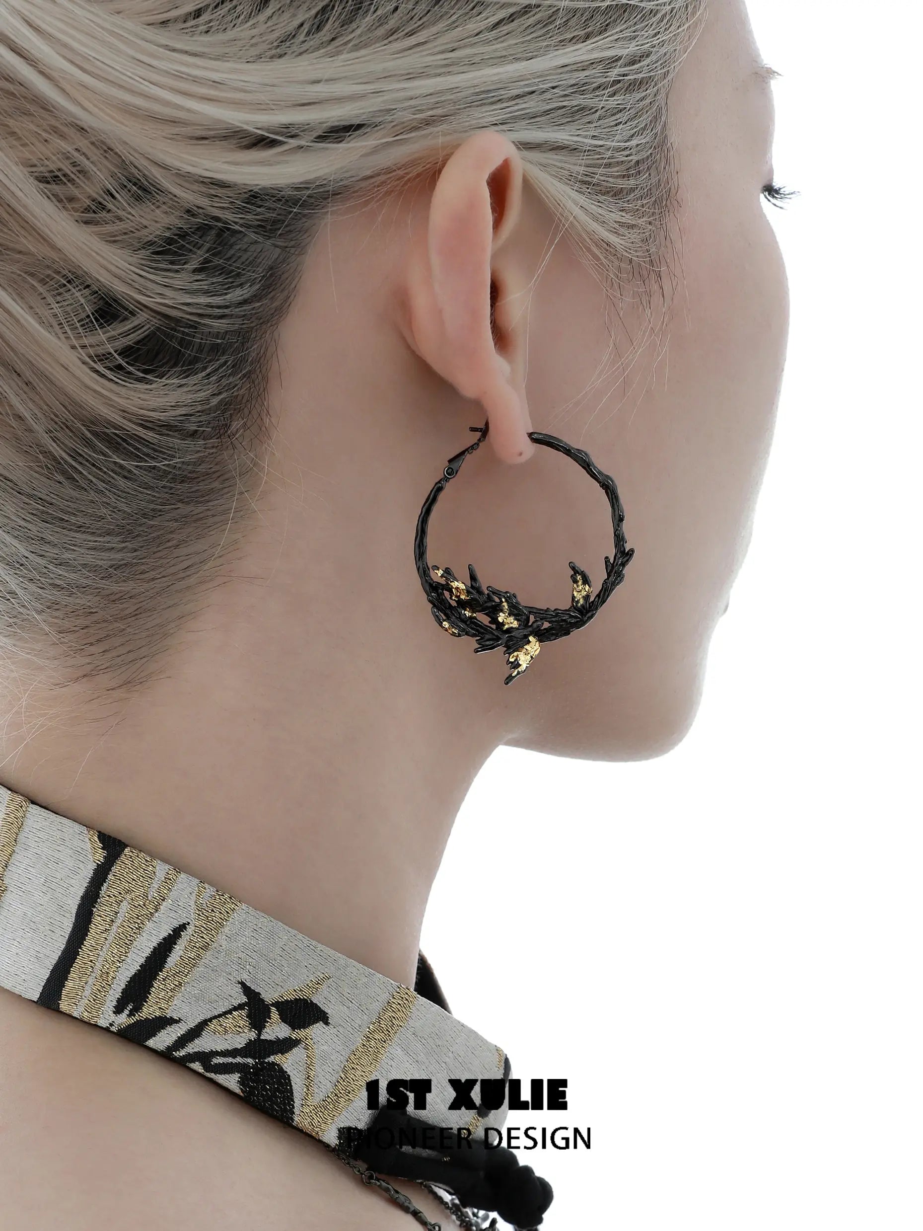18K Gold Plated Swallow Earrings with Gold Leaf Design - Elegant Handmade Jewelry for Women, Perfect for Weddings, Parties & Special Occasions