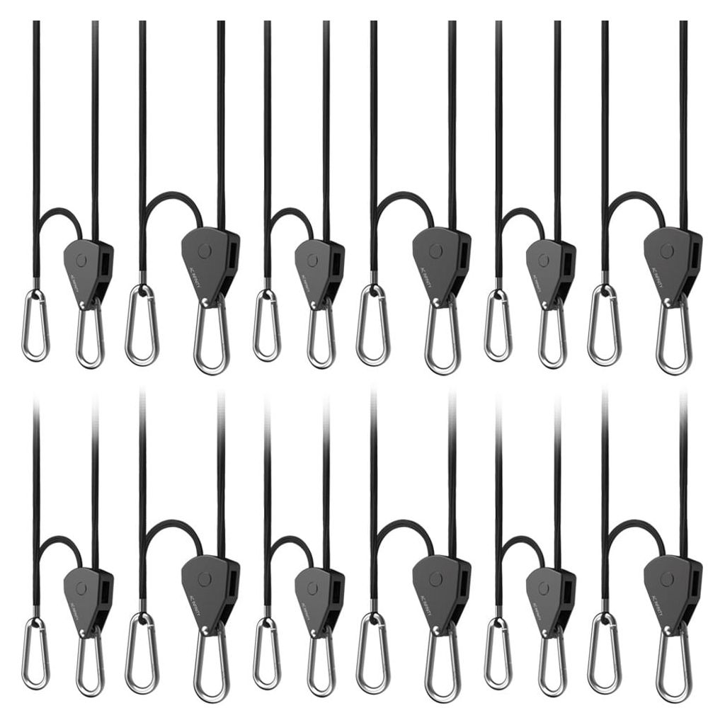 AC Infinity Heavy Duty Adjustable Rope Clip Light Hanger - 6 Pairs for Grow Lights, Hydroponics, Indoor Plants, and Greenhouse Setup