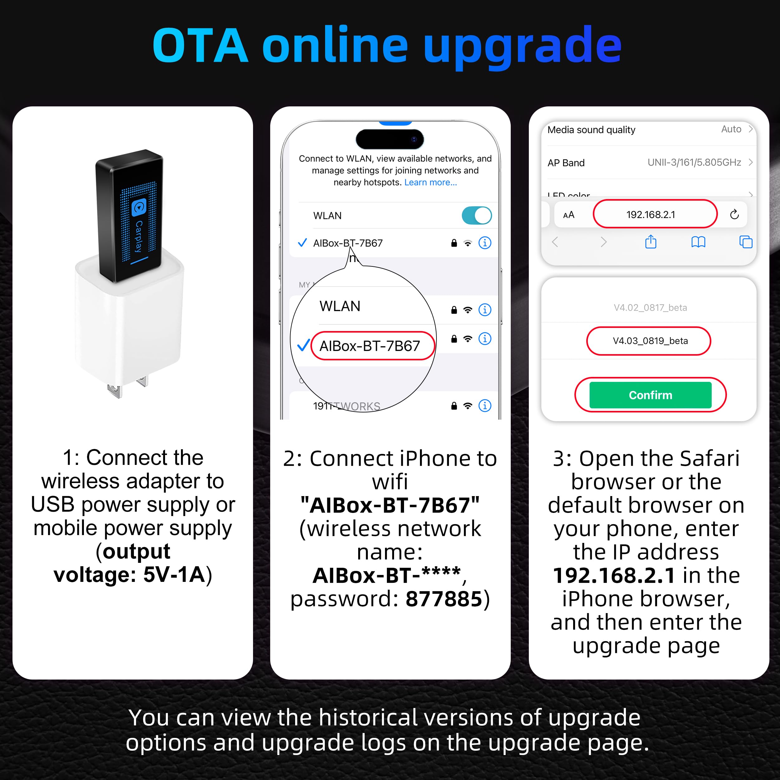 2024 Upgraded Wireless CarPlay Adapter for iPhone - Plug & Play USB CarPlay Dongle - Compatible with 2016+ Cars & iOS 10+ iPhones (CLZ121-1) - Perfect for Hands-Free Driving, Music Streaming & GPS Navigation
