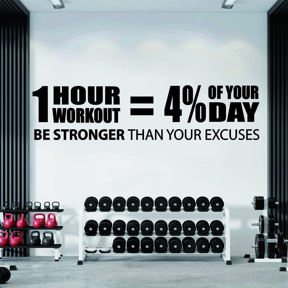 ANFRJJI Motivational Workout Wall Decal - Removable PVC Gym Sticker for Home & Commercial Fitness Spaces - Perfect for Gym Wall Decor, Yoga Studios & CrossFit Centers - 9