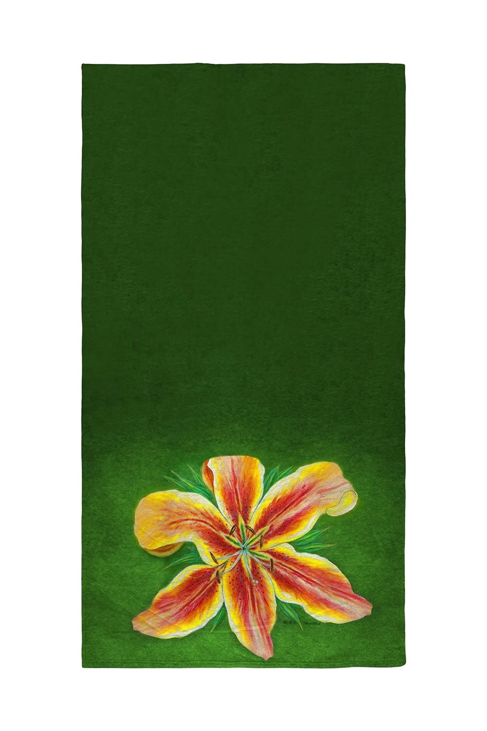 Betsy Drake Yellow Lily Beach Towel - Soft, Absorbent & Quick-Drying for Pool, Beach & Outdoor Adventures