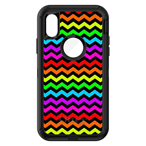 Rainbow Black Chevron Stripes Wave On Black Case