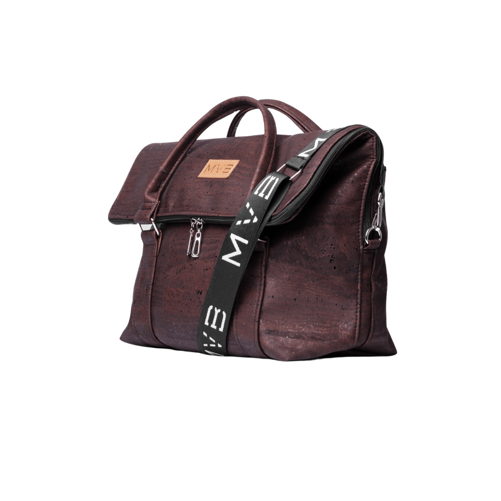 Versa Cork Vegan Messenger Bag for Men & Women - Eco-Friendly Dark Brown Crossbody Bag for Work, Travel & Daily Commute