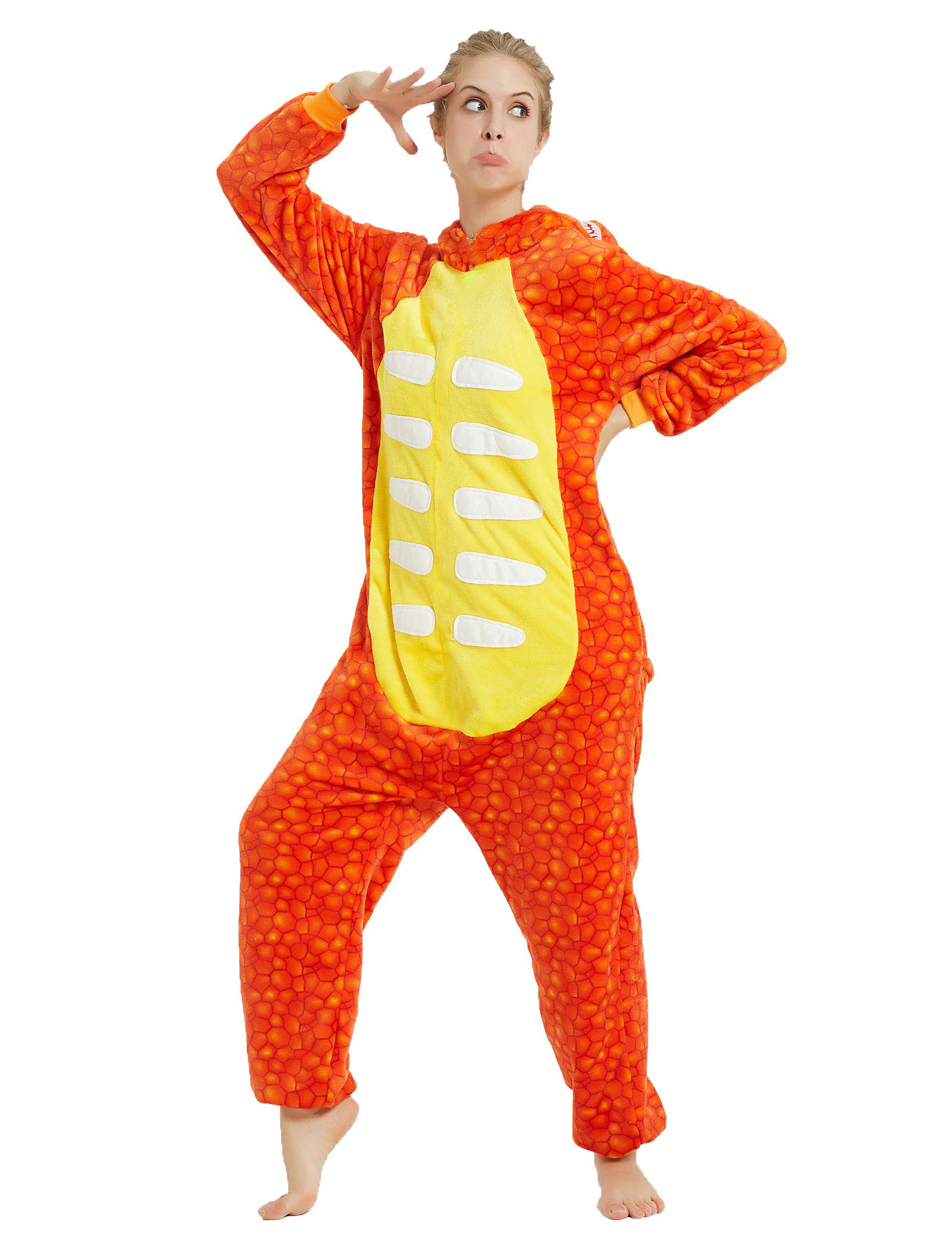 **Dinosaur Costume Onesie for Women - Soft & Comfortable Adult Pajama Jumpsuit | Perfect for Halloween, Cosplay, and Loungewear**