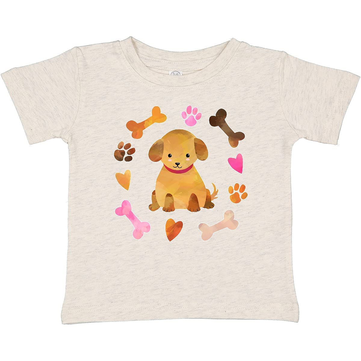 Inktastic Cute Puppy Valentine with Hearts and Bones Baby T-Shirt - Adorable Pet Lover Outfit for Valentine's Day, Birthday & Family Photos