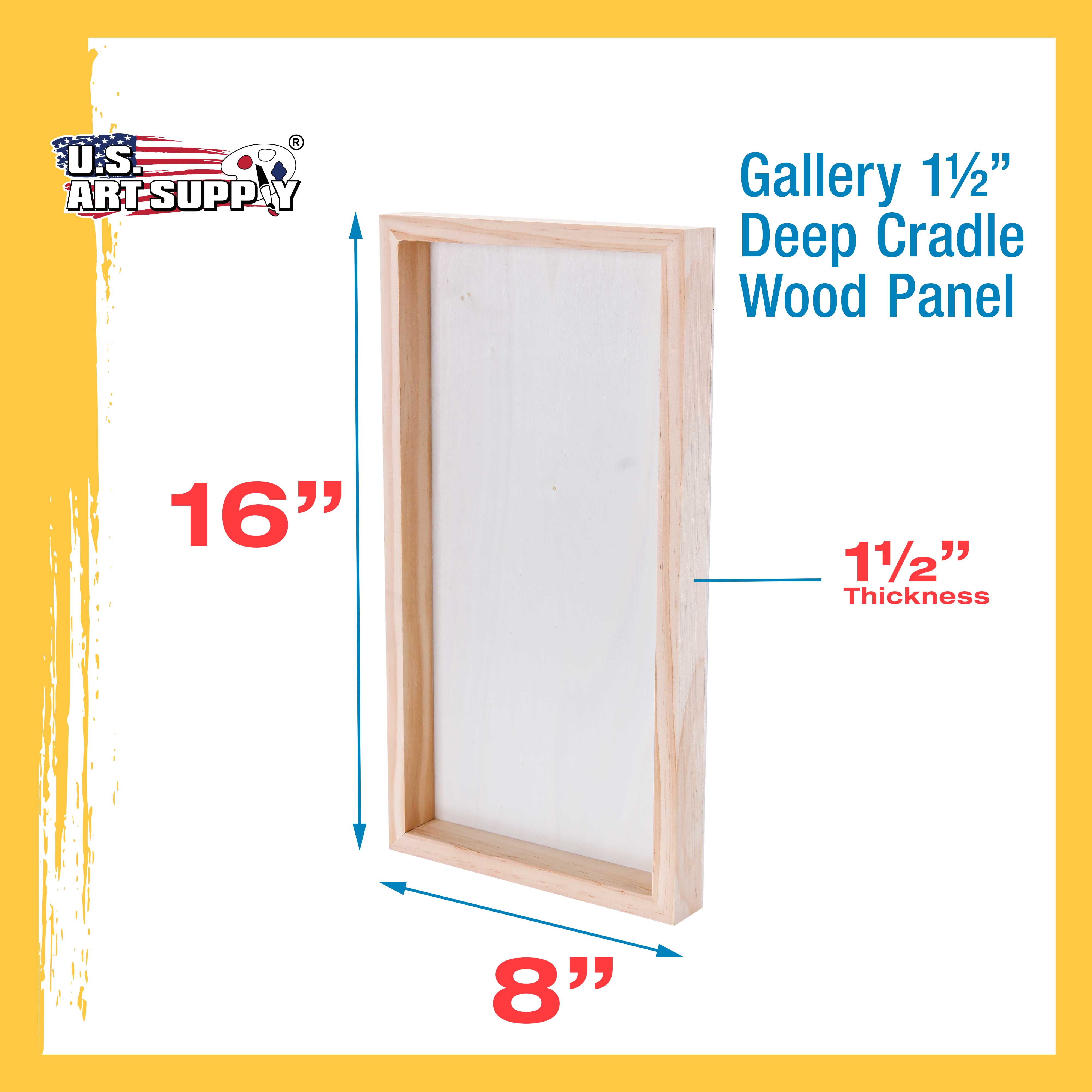 Unfinished Birch Wood Canvas Panels for Painting - 3 Pack of 8x16 Inch Artist Gallery Panels (1.5