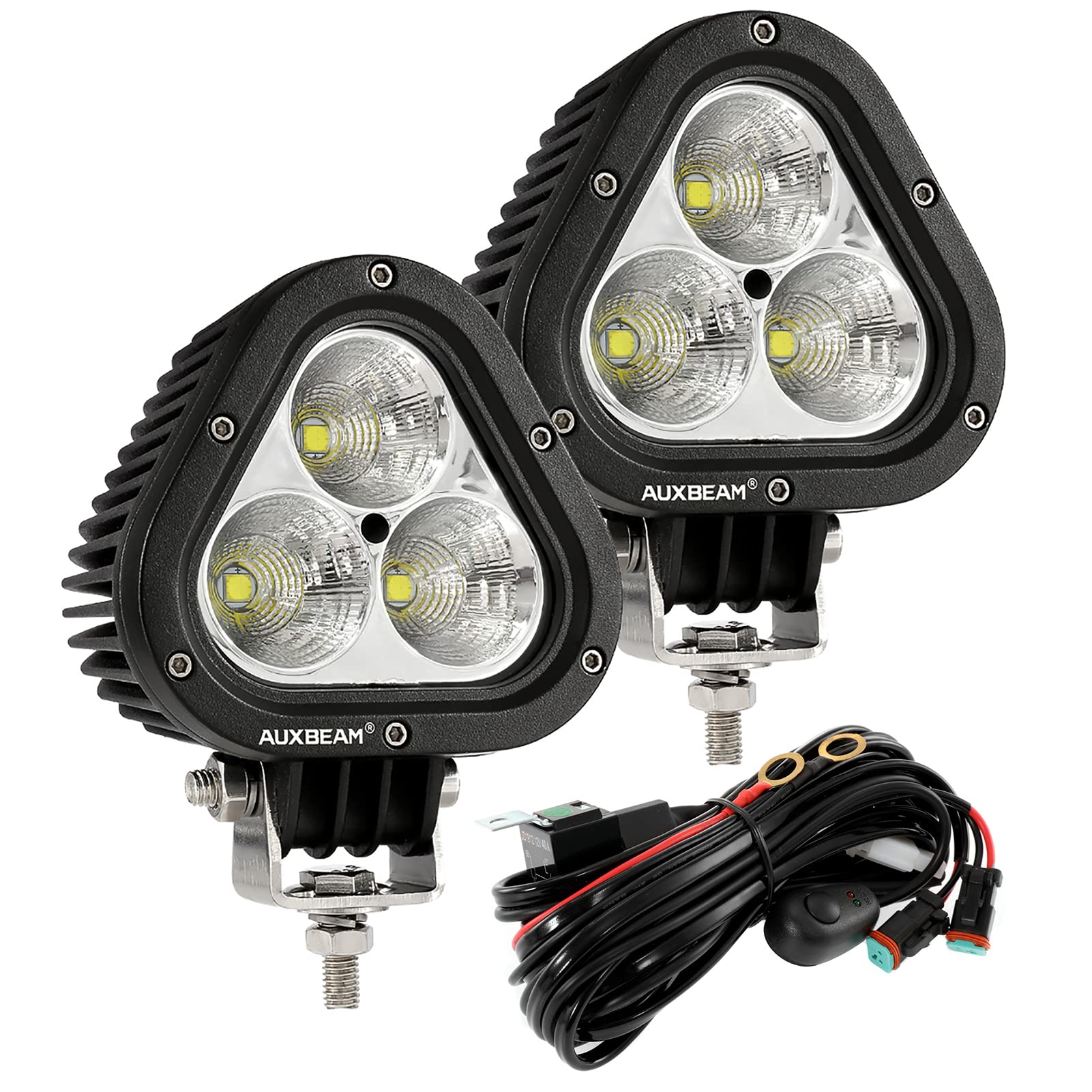 Auxbeam 4 Inch 90W LED Pod Lights - 9000LM Spot Flood Combo Off-Road Lights for Jeep, Truck, SUV, ATV, UTV - Waterproof Fog & Work Lights for Night Driving, Camping, Hunting, and Off-Road Adventures