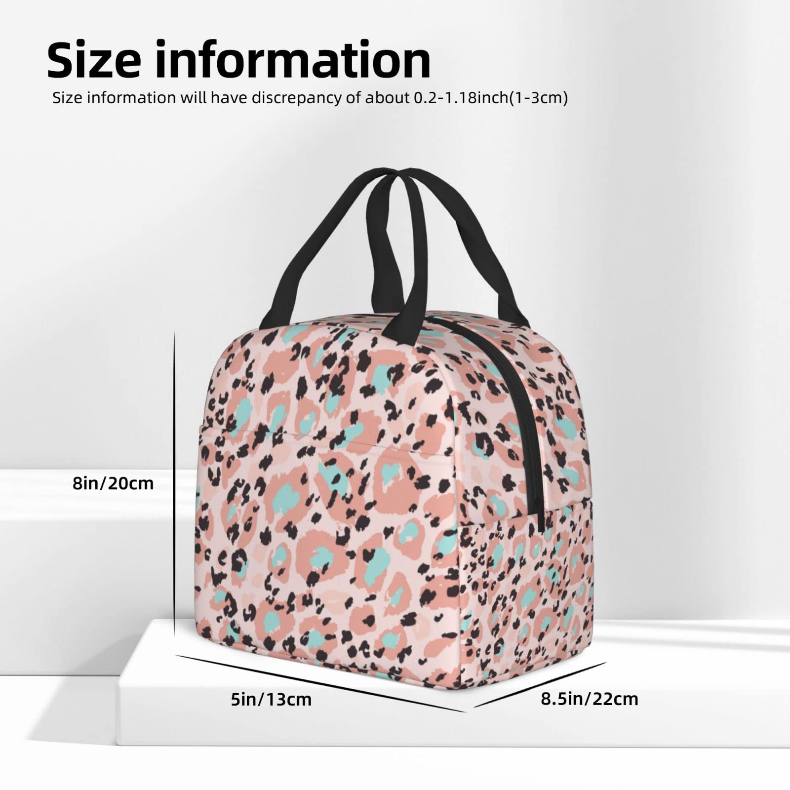 Leopard Print Insulated Lunch Box - Reusable Lunch Bag for Women & Men, Perfect for Office, Camping, Hiking, Picnics, Beach & Travel | Keep Food Fresh for Work, School or Outdoor Adventures