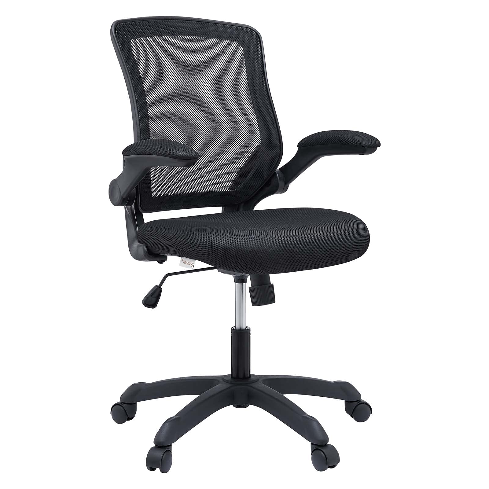 Modway Veer Ergonomic Office Chair & Drafting Chair Set - Adjustable Height, Swivel, Black - Perfect for Home Office, Gaming & Workspace