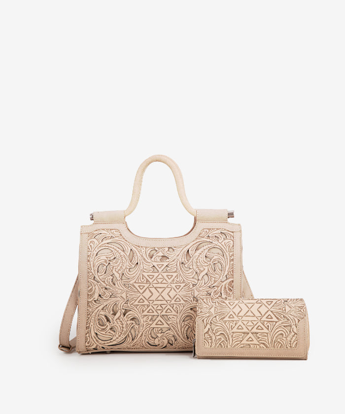 Trinity Ranch Tooled Leather Tote Bag with Concealed Carry Pocket - Stylish & Functional Purse for Women, Perfect for Everyday Use, Travel, and Concealed Carry Needs