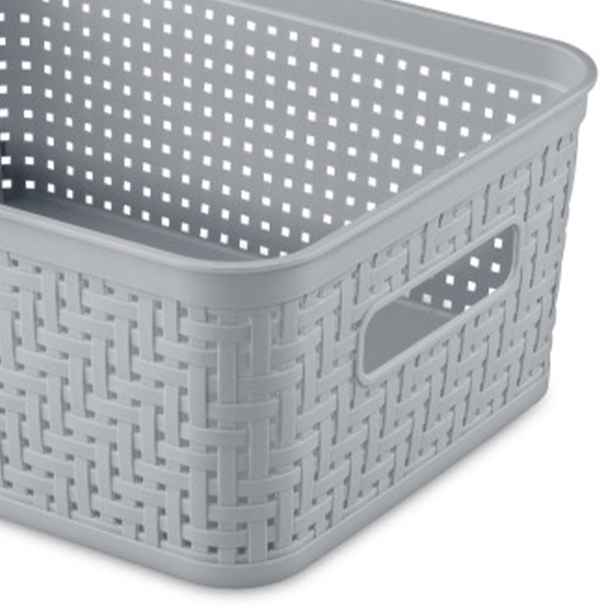 Sterilite 32-Pack Plastic Storage Bins with Lids - Organize Short Stackable Baskets for Home, Office & Closet Organization - Durable Cement Gray Containers for Toys, Clothes & Craft Supplies