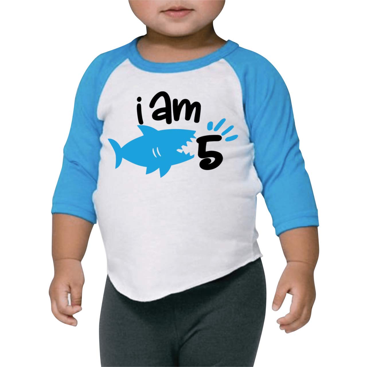 5th Birthday Shark T-Shirt for Boys - Cute Shark Graphic Tee for Kids Birthday Party & Fun Outfits