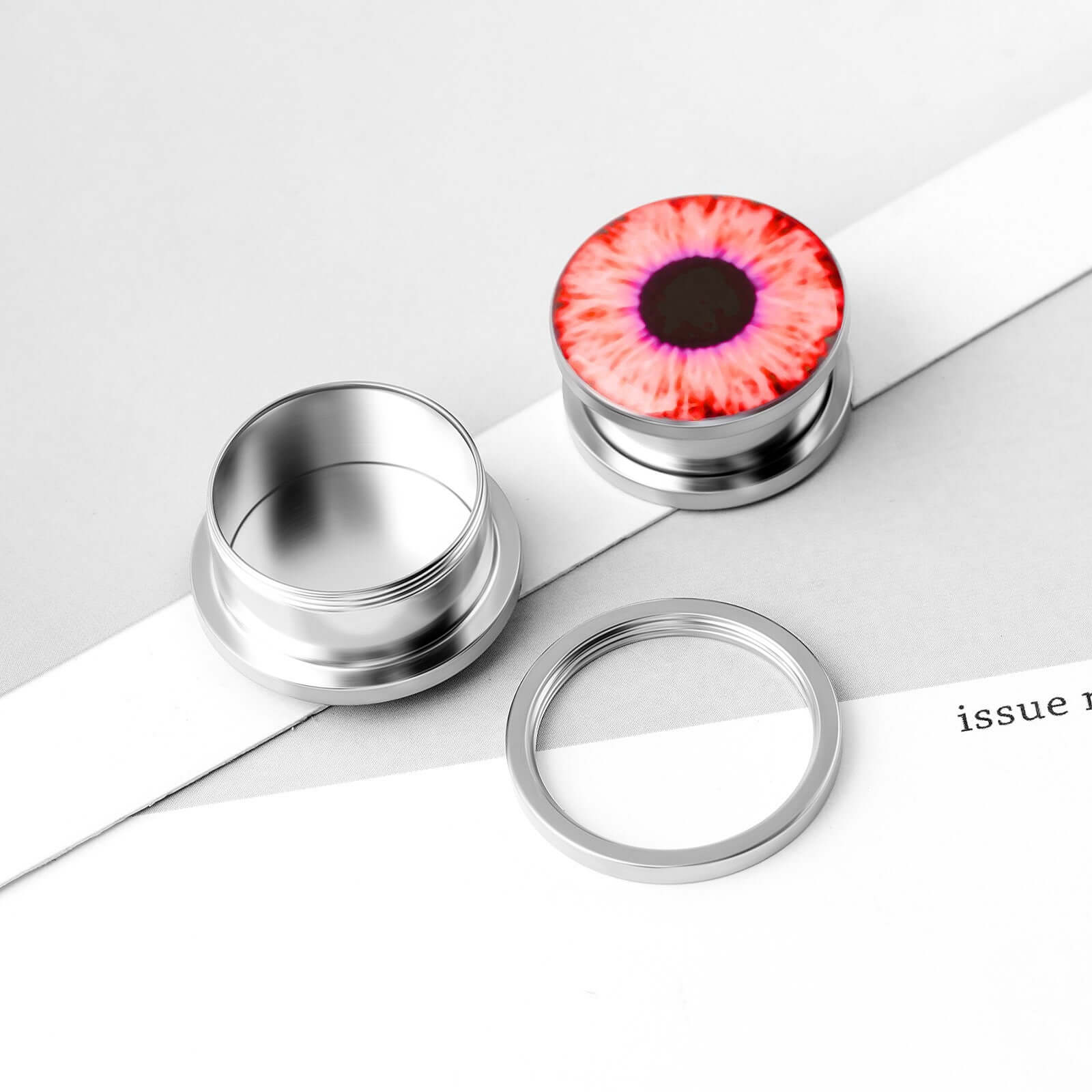 Evil Eyes Single Flare Ear Tunnel Plugs Set | UZ083 | Stylish Body Jewelry for Stretching & Everyday Wear