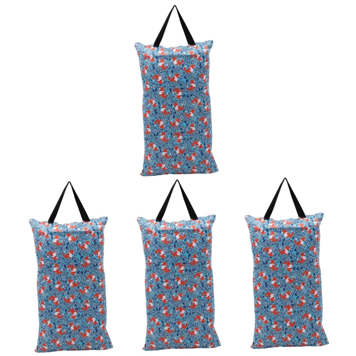 VICASKY 4-Pack Waterproof Wet Diaper Bags - Reusable Cloth Diaper Organizer Pouch with Zipper for Baby Essentials (Blue) - Perfect for Daycare, Travel & On-the-Go Parents