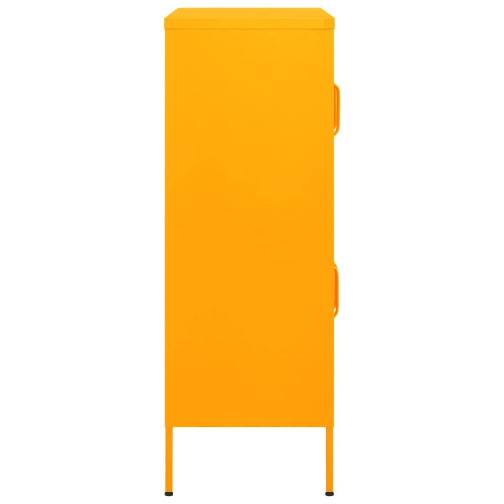 vidaXL Mustard Yellow Steel Storage Cabinet with Shelves - Freestanding File Cabinet for Home Office, Industrial Style Organizer - Perfect for Document Storage, Office Supplies & Home Organization