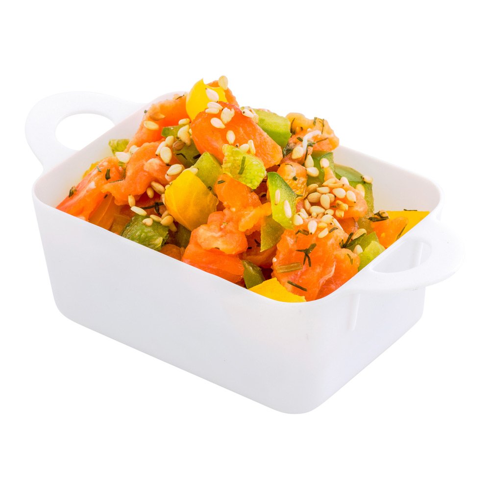 100-Pack Restaurantware 3oz Mini Serving Dishes - Disposable White Plastic Appetizer Trays, Rectangle Casserole Dishes for Snacks & Desserts | Perfect for Catering, Parties & Restaurants
