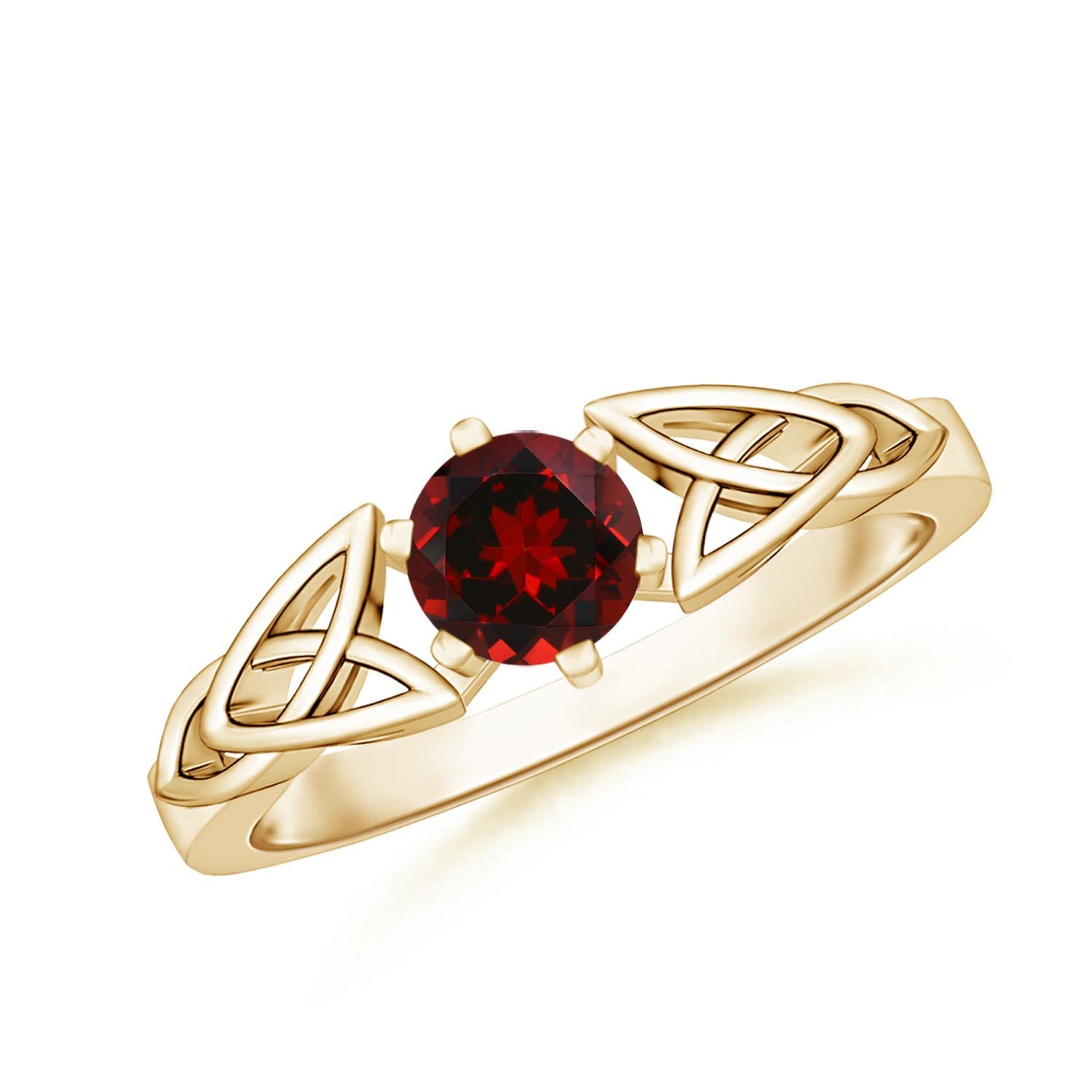 Angara Natural Garnet Solitaire Ring for Women - 14K Solid Gold/Platinum January Birthstone Jewelry | Elegant Gift for Her Birthday, Wedding, Anniversary & Engagement | Perfect for Evening Galas, Romantic Dates & Special Occasions