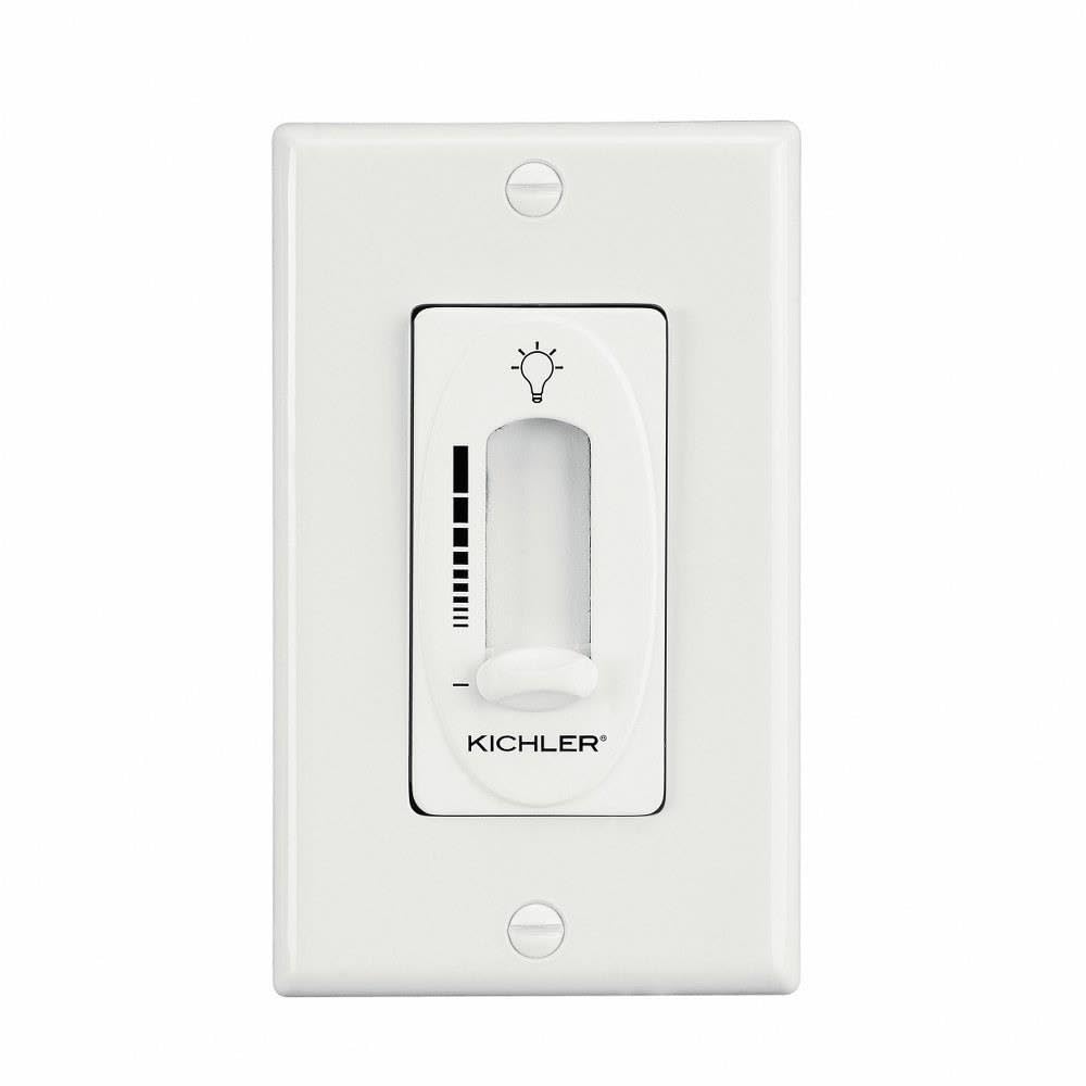 Kichler 337011WH White 5.5-Inch Ceiling Fan Light Dimmer Control Switch - Perfect for Bedroom, Living Room & Home Lighting Control