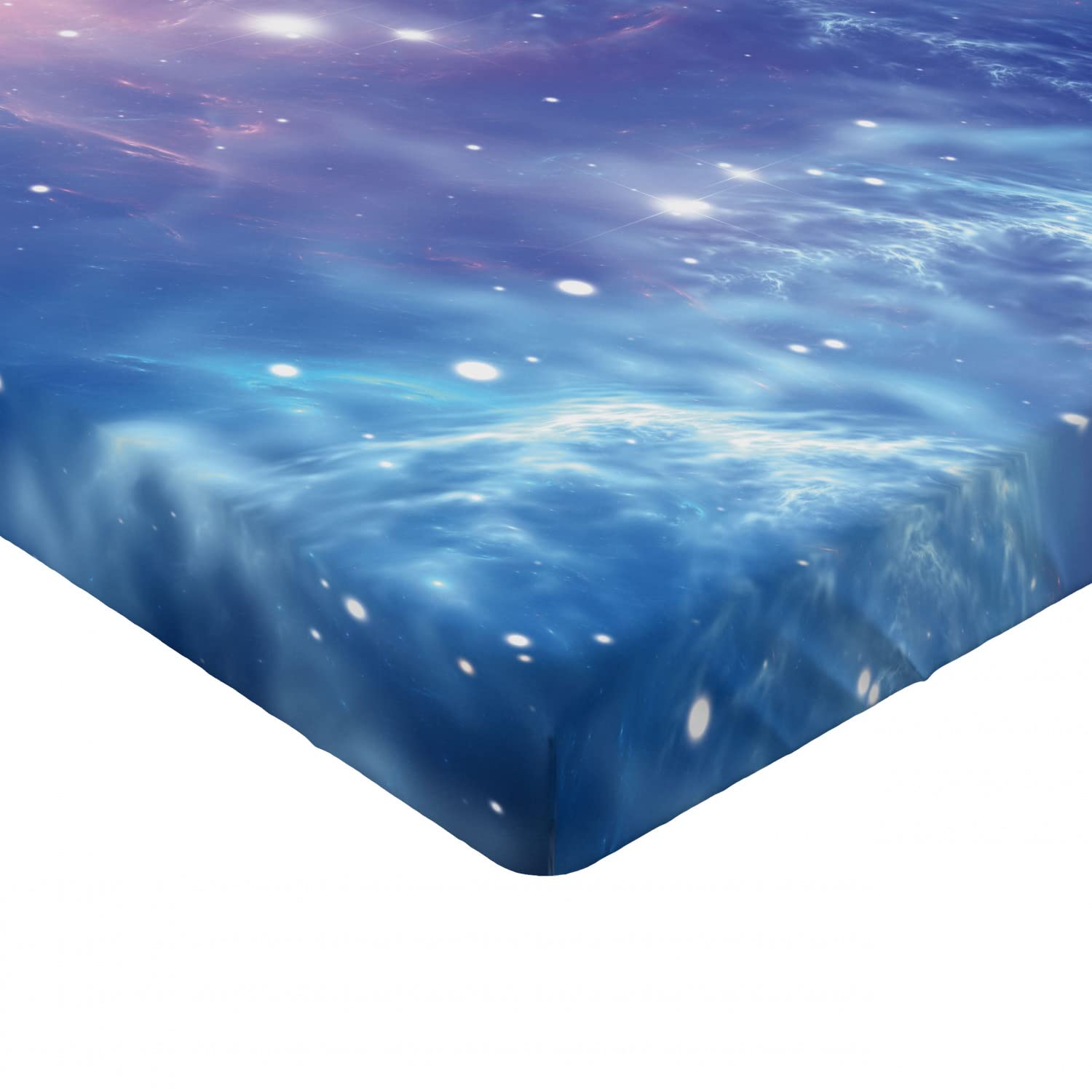 Ambesonne Outer Space Fitted Sheet - Galaxy Nebula Star Cluster Astronomy Print - Deep Pocket Full Size Bed Sheet (Purple Navy) - Perfect for Space Themed Bedrooms & Astronomy Lovers