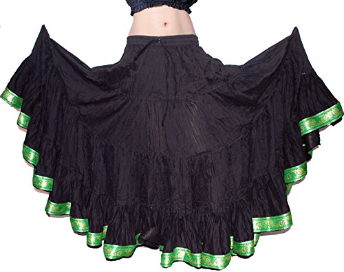Black Skirt With Green Lace