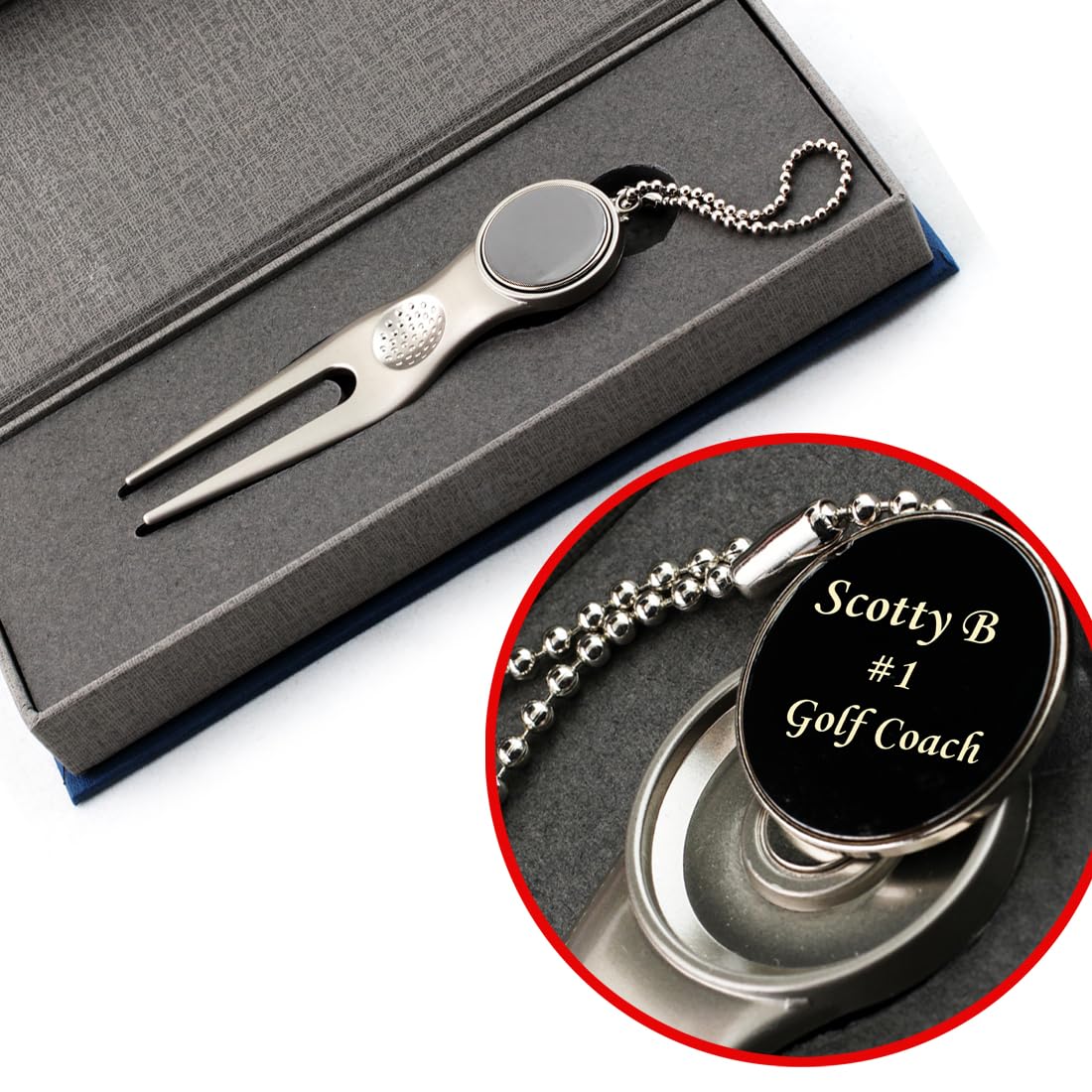 Custom Golf Ball Markers with Brass Steel Divot Repair Tool - Personalized Golf Accessories for Men & Women - Free Engraving (3 Lines, 15 Characters Each) - Perfect for Golf Tournaments, Gifts & Course Play