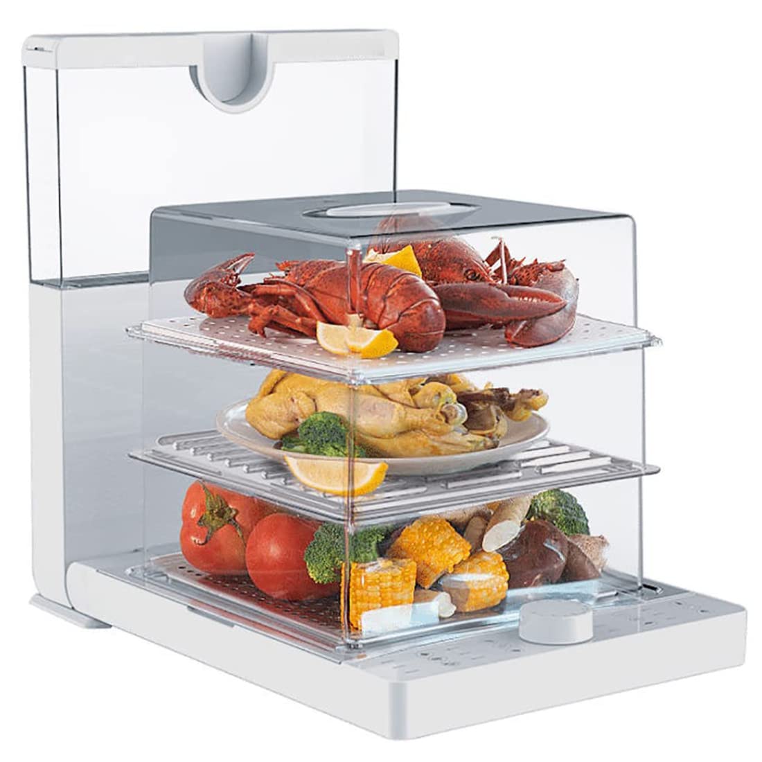 JODAIS 1500W Electric Food Steamer - 3-Tier Foldable Steamer for Vegetables, Meat, Fish & Rice | 18.8L Large Capacity | 60-Min Timer | BPA-Free Removable Baskets | Perfect for Healthy Cooking, Meal Prep & Home Spa Treatments