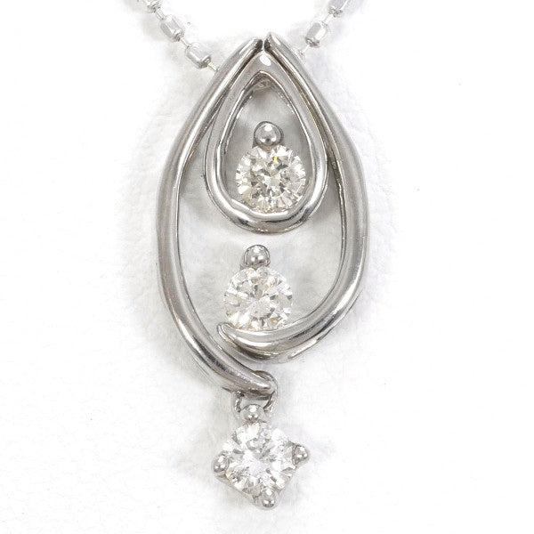 18K White Gold Diamond Pendant Necklace - 0.20ct Round Cut Diamond, 2.0g, 39cm Chain - Elegant Jewelry for Women, Perfect Gift for Anniversary, Valentine's Day & Special Occasions