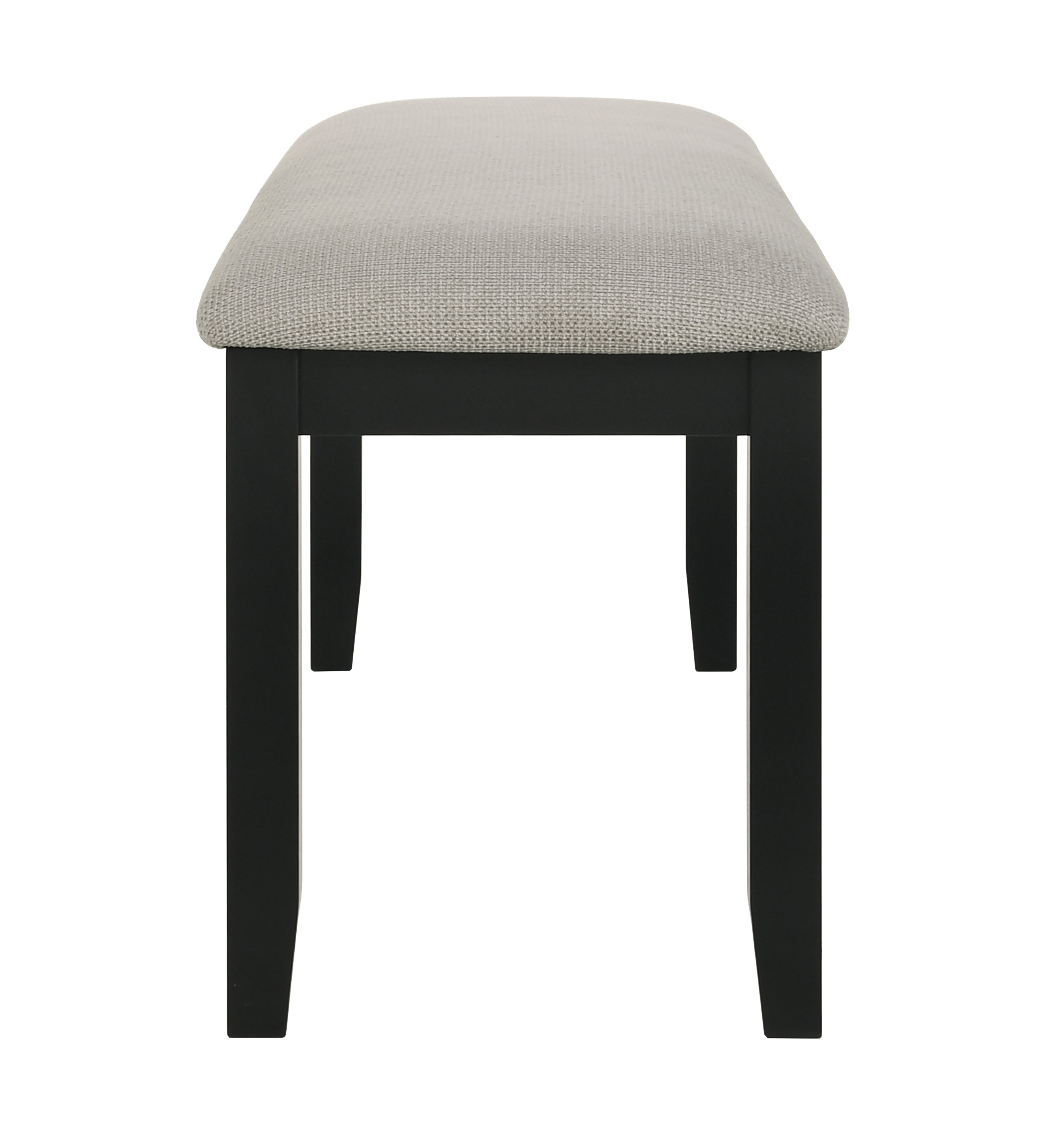 1pc Black & Gray Fabric Upholstered Wooden Bench - Modern Kitchen & Dining Room Furniture for Home, Restaurant, and Cafe Seating