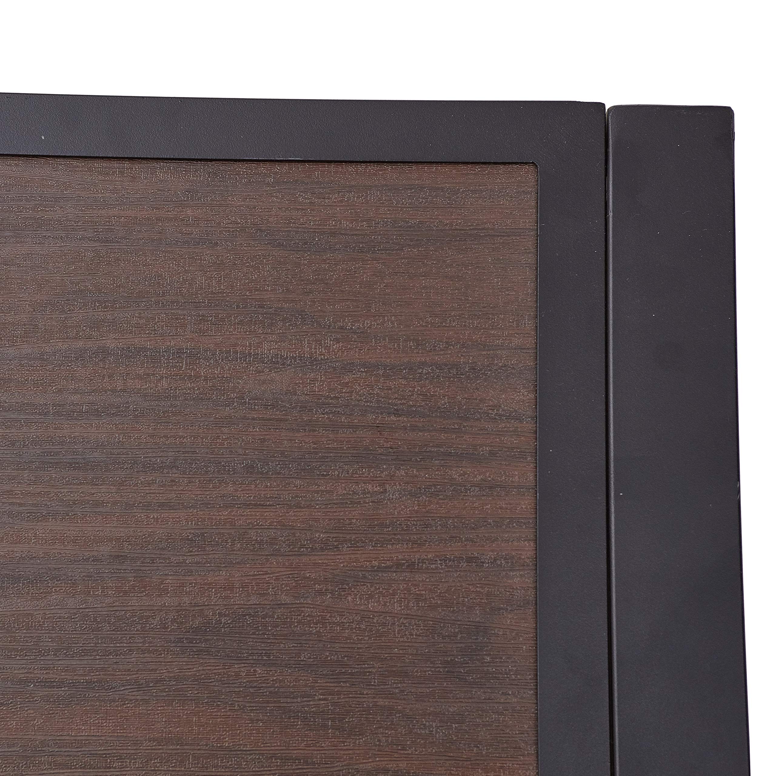 PatioFestival Outdoor Wicker Side Table - PE Rattan Square Coffee Table with Metal Frame for Garden, Porch, Poolside & Balcony - Weather-Resistant Brown Patio Furniture (Perfect for Outdoor Entertaining & Relaxation)