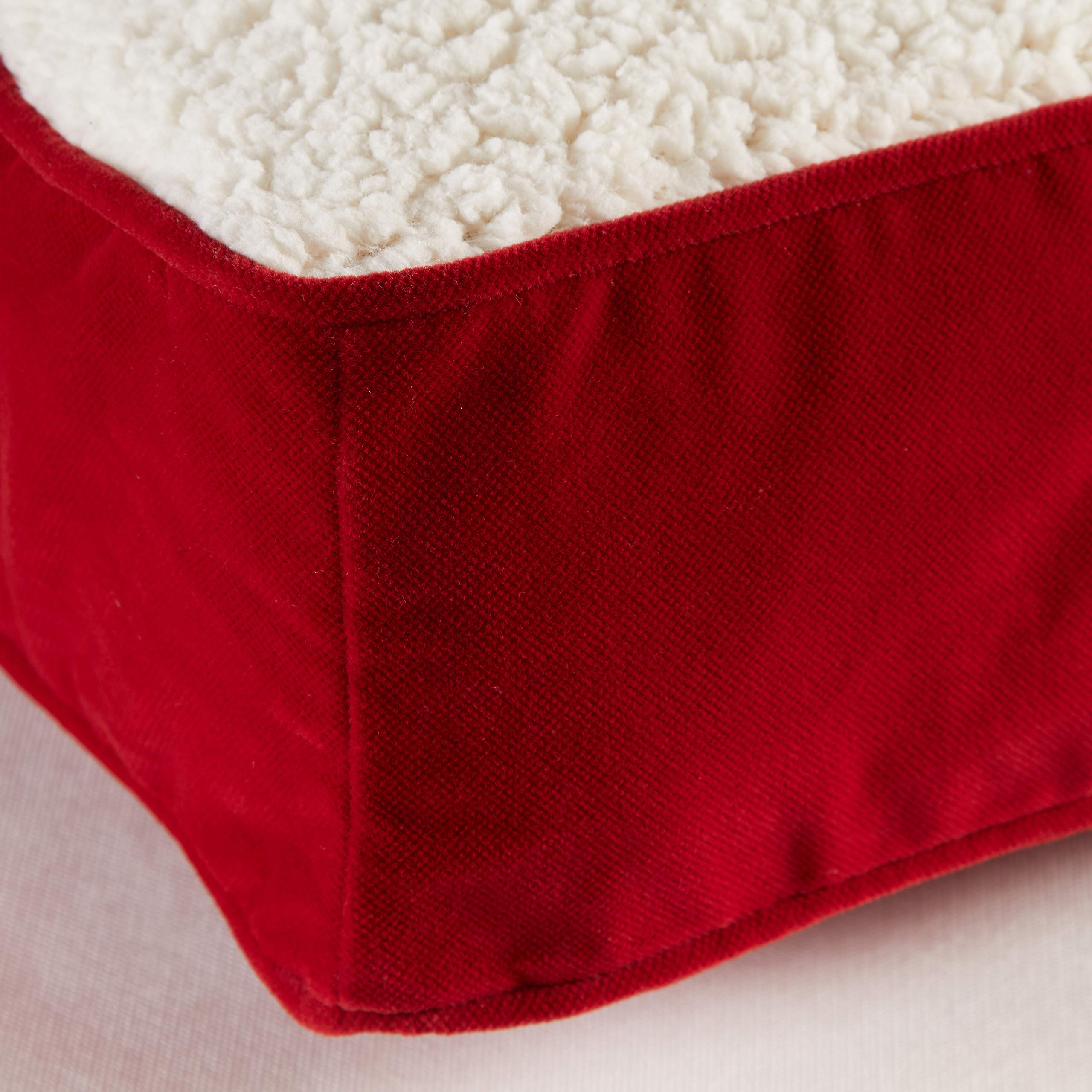 South Pine Porch Buddy Rectangle Dog Bed - Extra Small 24x18 Inch, Soft Crimson Sherpa Cover, Cozy Pet Pillow for Indoor & Outdoor Use - Perfect for Porch, Crate, or Travel