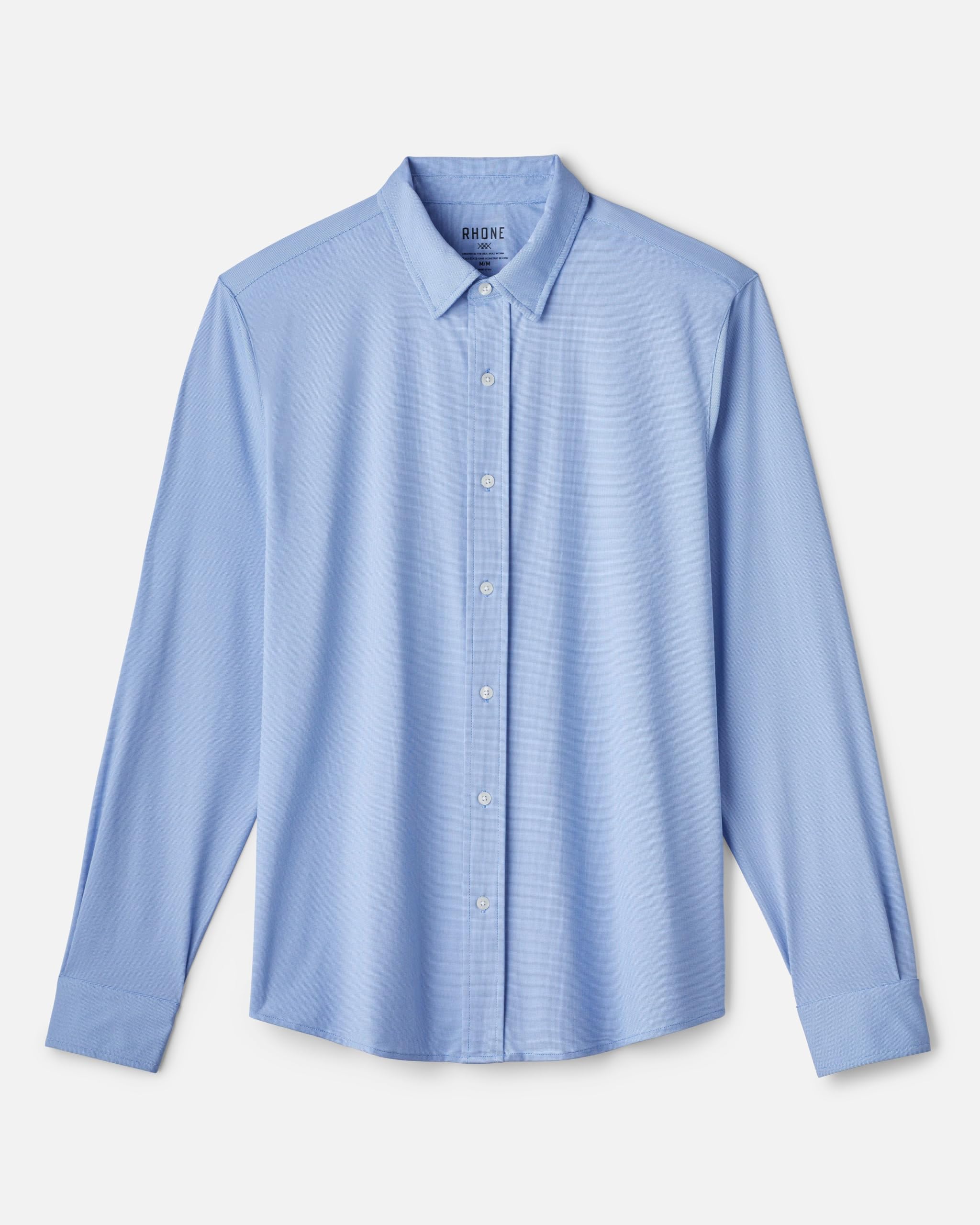 Rhone Men's Commuter Performance Dress Shirt - Wrinkle Resistant, Machine Washable Classic Fit for Office & Business Travel