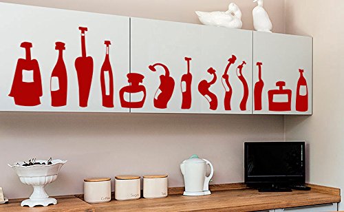 Vintage Wine Bottle Vinyl Wall Decal - Peel & Stick Kitchen Decor for Home, Chef, Restaurant - Perfect for DIY Wall Art, Backsplash, and Cooking Space Decoration