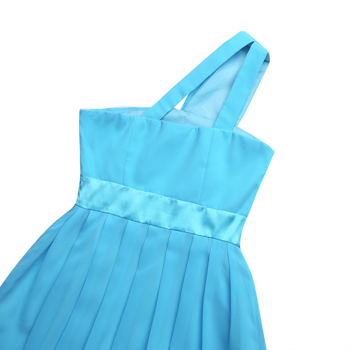 Elegant One Shoulder Pleated Chiffon Flower Girl Dress for Weddings, Bridesmaids, Prom & Special Occasions - Perfect for Formal Events, Photo Shoots & Dance Parties