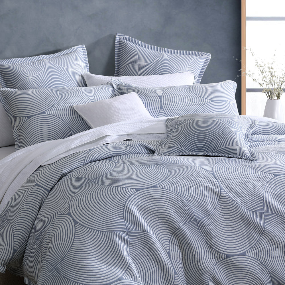 Arlo Slate Quilt Cover Set - King Size Bedding Set with Pillowcases | Soft & Breathable Cotton Blend for Comfortable Sleep | Perfect for Master Bedroom, Guest Room & Hotel Decor