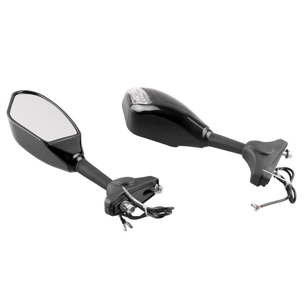 Universal Motorcycle Rearview Side Mirrors - Compatible with Honda, Kawasaki, Suzuki, Yamaha, Ducati - Durable Adjustable Safety Mirrors for Cruiser, Sport Bike & Off-Road Riding