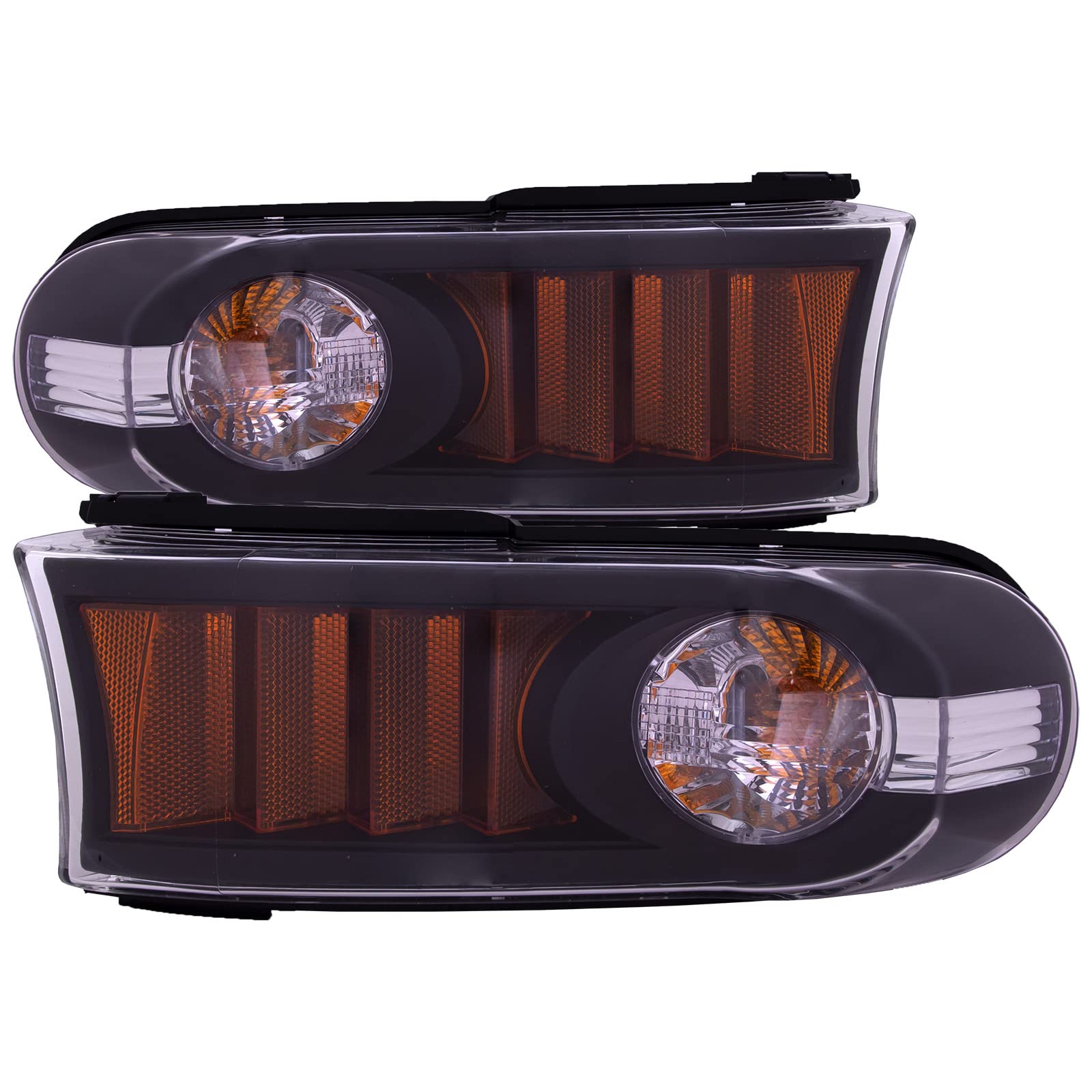 Toyota FJ Cruiser 2007-2014 Clear Lens Black Bezel Parking Signal Lights Pair - Left Driver & Right Passenger Side Park Lights - Perfect for Off-Roading, Night Driving & Vehicle Customization