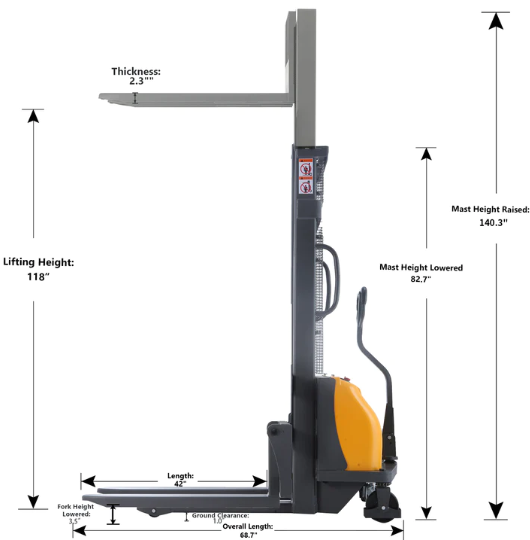Apollolift A 3016 Electric Stacker - 118