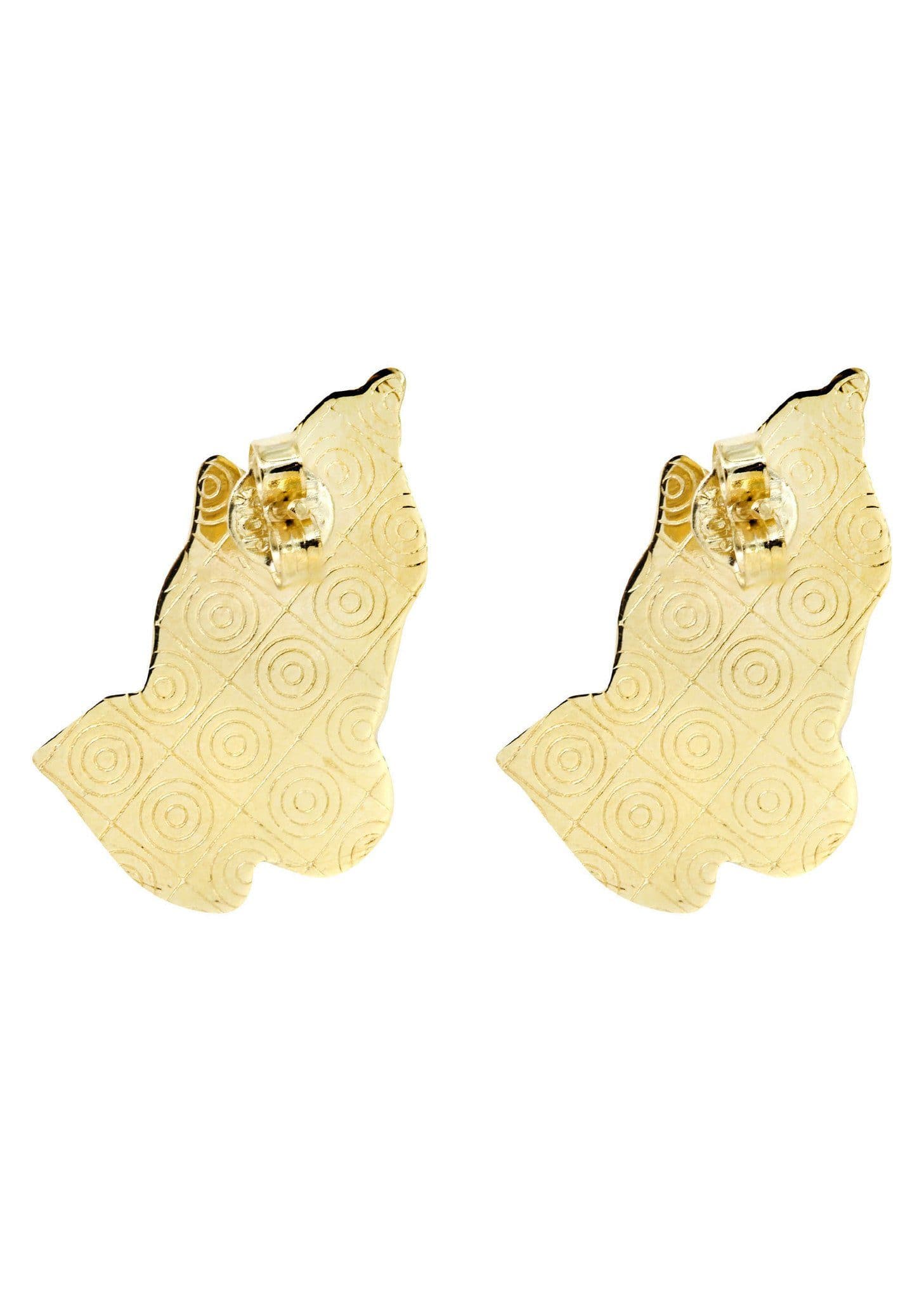 10K Gold Praying Hands Earrings for Men - 1 Inch Wide Religious Jewelry for Church, Worship & Daily Wear